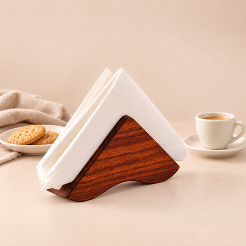 Rosewood napkin holder — styled studio view