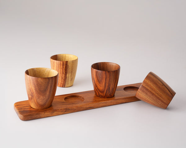 Wooden Sipping Set with Tray