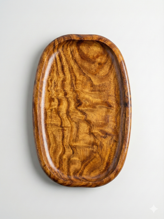 Oval Wooden Nuts Tray